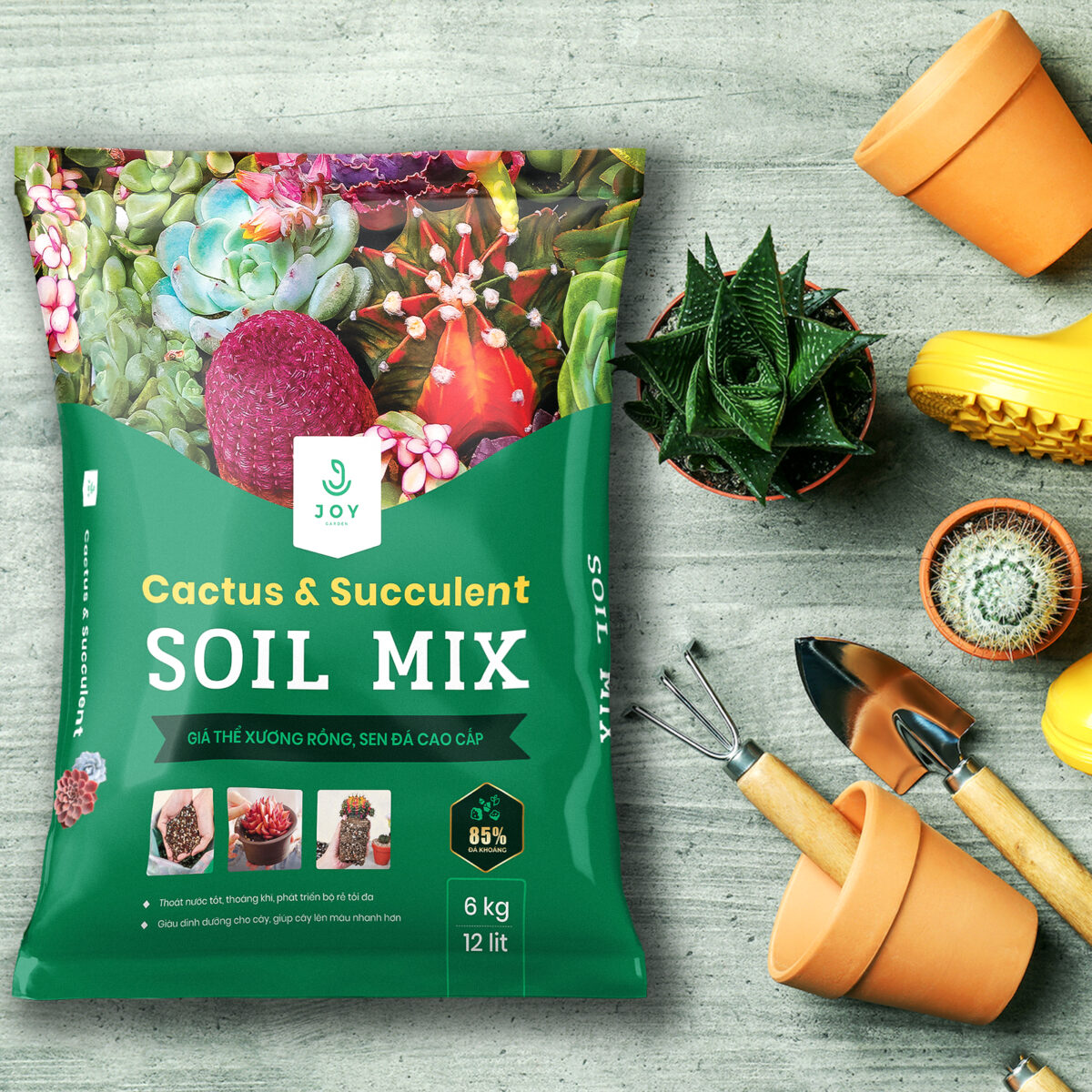 đất trồng sen đá soil mix